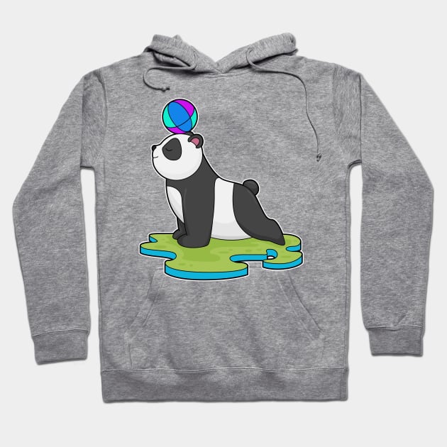 Panda at Yoga Fitness Hoodie by Markus Schnabel